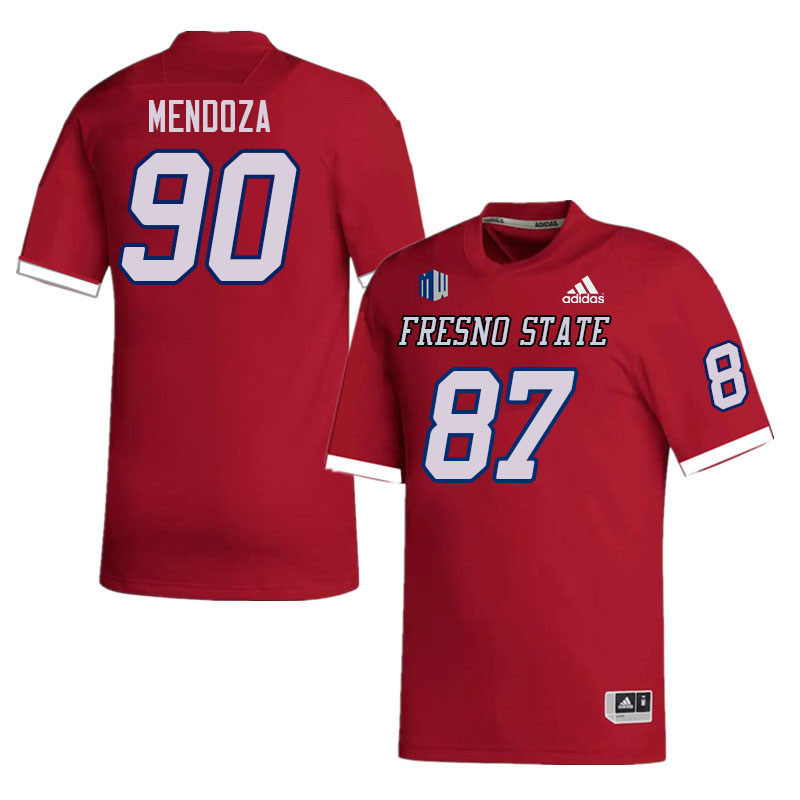 Men #90 Dupre Mendoza Fresno State Bulldogs College Football Jerseys Stitched Sale-Red - Click Image to Close